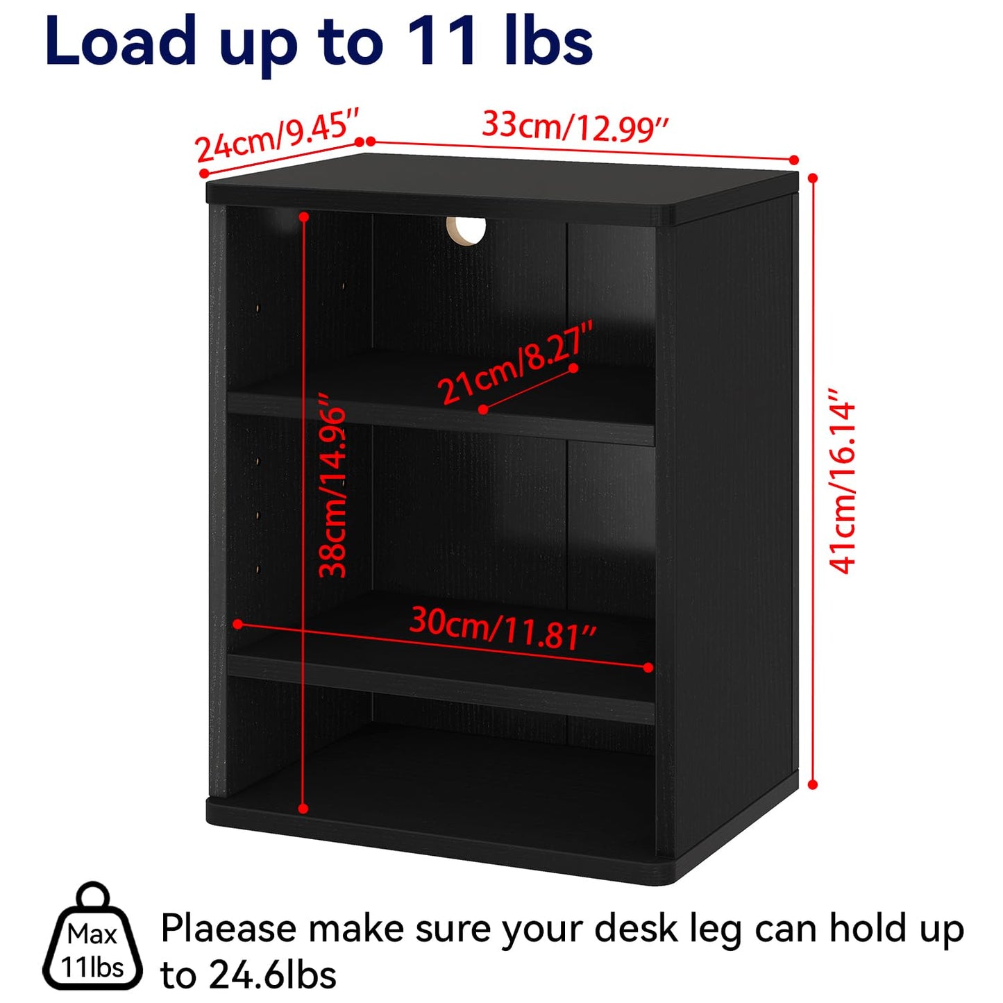 IBUYKE Under Desk Storage Cabinet Clamp on Desk Legs Shelf UTMZ012B