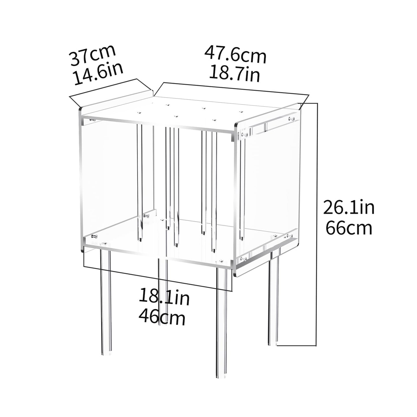 solaround Acrylic Record Player Stand with Vinyl Storage, Clear