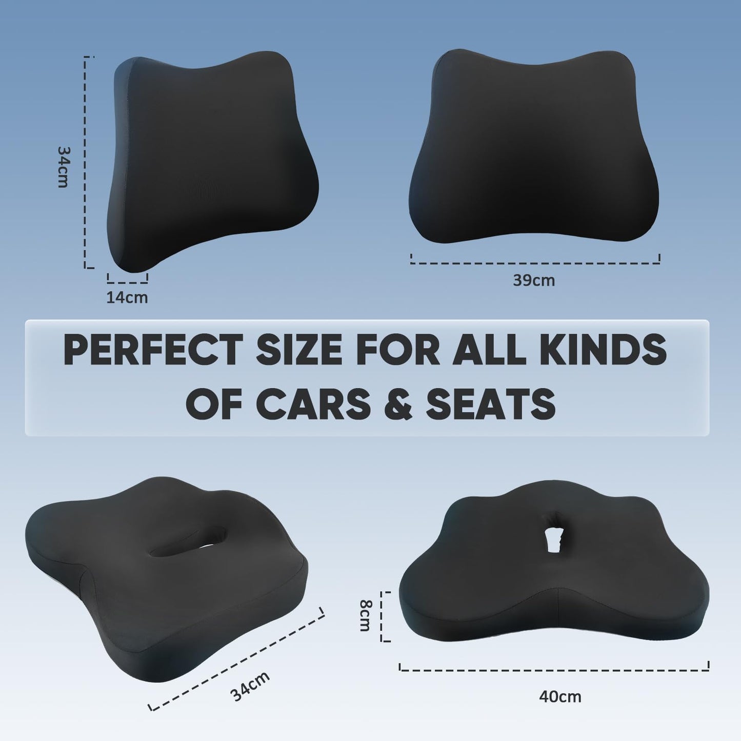Lumbar Support Cushion for Office Chair,Ergonomic Design Memory Foam Seat Pillow, Pain Relief Sciatica Tailbone Back Support