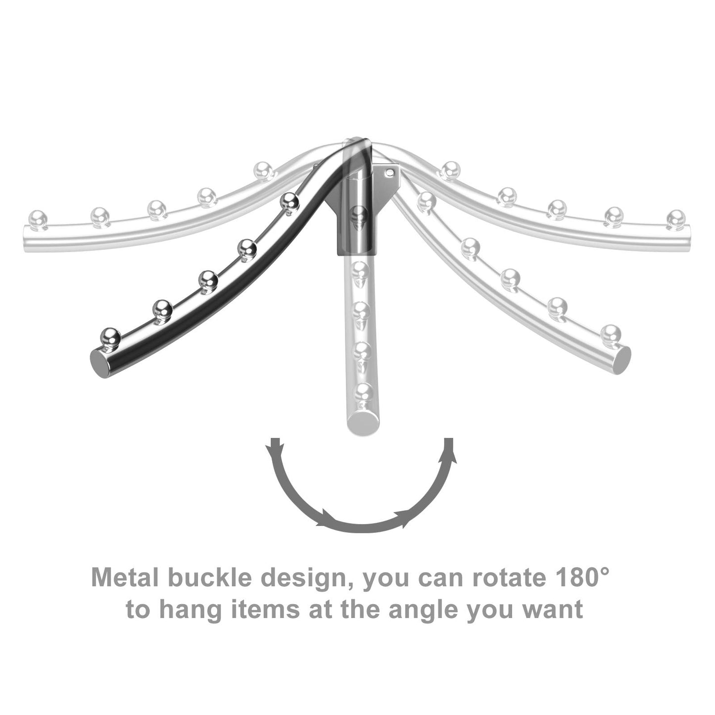 Folding Clothing Rack Wall Mount, Retractable Wall Hangers for Clothes, Space-Saving Stainless Steel Outdoor Indoor Clothing Hanging Rod Heavy Duty