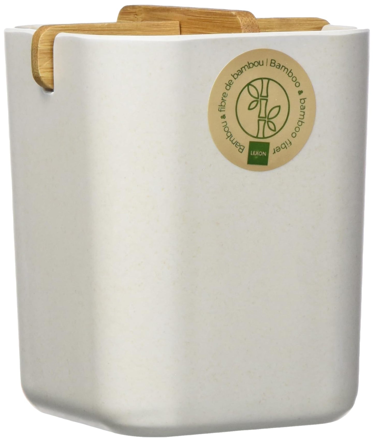 Lexon LH39W8 Bamboo Toothbrush Holder, White, 8.5 x 8.5 x 10.5 cm