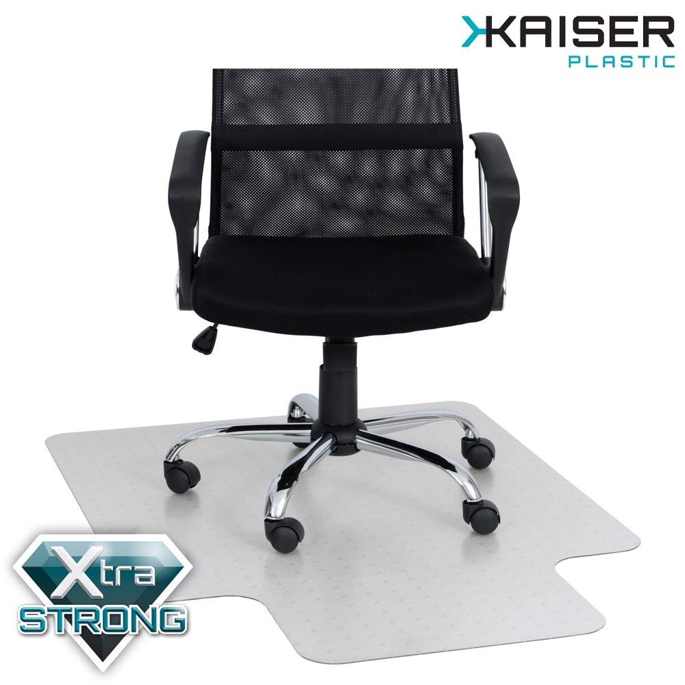KAISER plastic® Chairmat Carpet PC with Lip 90x120 cm | Chair Floor Protector Mat with Lip | Transparent Carpet Office Chair Mat