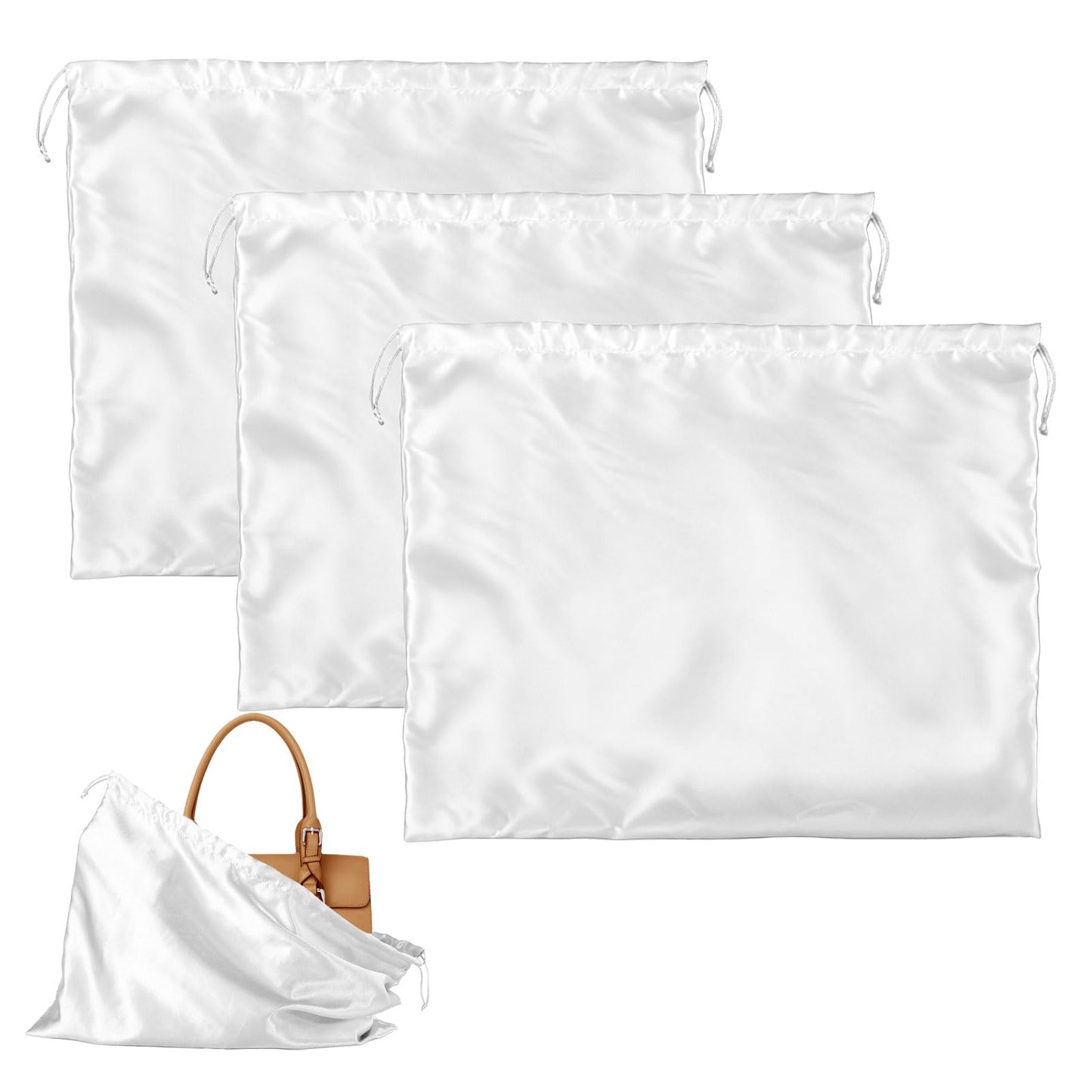 Dust Bags for Handbags, 3pcs Set of Silk Handbag Dust Bags Clear，40x50cm Dusts Bag Clear Suitable for Storing Handbag, Bag, Shoe and Other Item