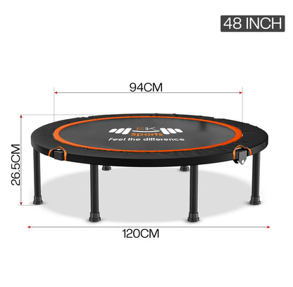 FK Sports Foldable Fitness Rebounder Trampolines, 48" Foldable Mini Trampoline, Round Mini Fitness Trampoline a indoor trampoline (48" without T bar