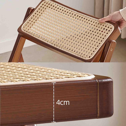 Misorat Rattan Folding Chair, Backrest Chair, Minimalist Homestay, Solid Wood Home, Living Room Chair, Leisure Backrest, Dining Chair, Chair,A