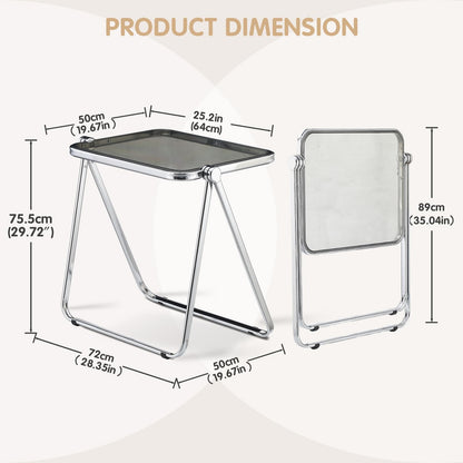 TAO ONE Acrylic Folding Table TV Tray Small Side Table - Tawny