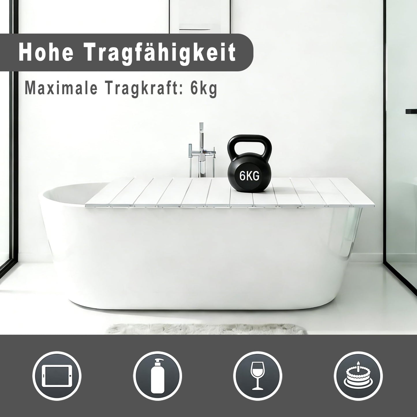 LXSEHN PVC Folding Bathtub Tray, Bath Tub Lid for Home (75x170x0.7cm)