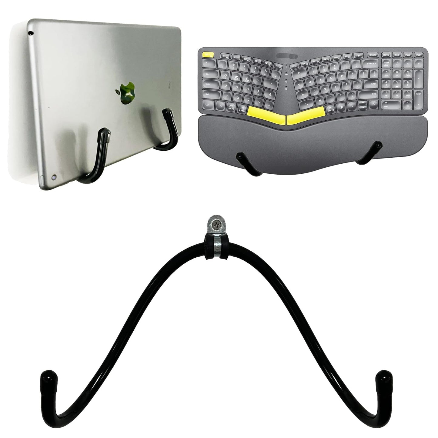 Laptop Wall Mount, Adjustable Universal Storage Organizer for Laptops, MacBook, Keyboard, Tablets, Mouse, iPad and More for Office and Home