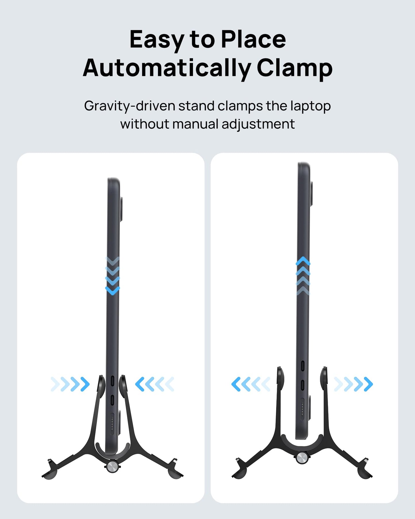 SODI Vertical Laptop Stand Holder for Desk, Automatic Adjustable Multi-Device Organizer, Aluminum Laptop Holder Vertical Compatible with MacBook Pro
