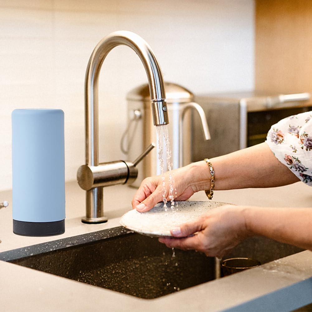 240ml Soap Squeezer, Non-Drip Dispenser for Washing Up Liquid Soap Dispenser Manual Pump, Squeezable Refillable(Blue)