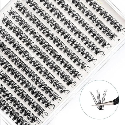 Bransfy False Eyelashes Clusters 280pcs DIY Eyelash Extension D Curl Long Individual Lashes Mixed Faux Mink Lash Clusters Extensions(40D-0.07D 9-16mm)