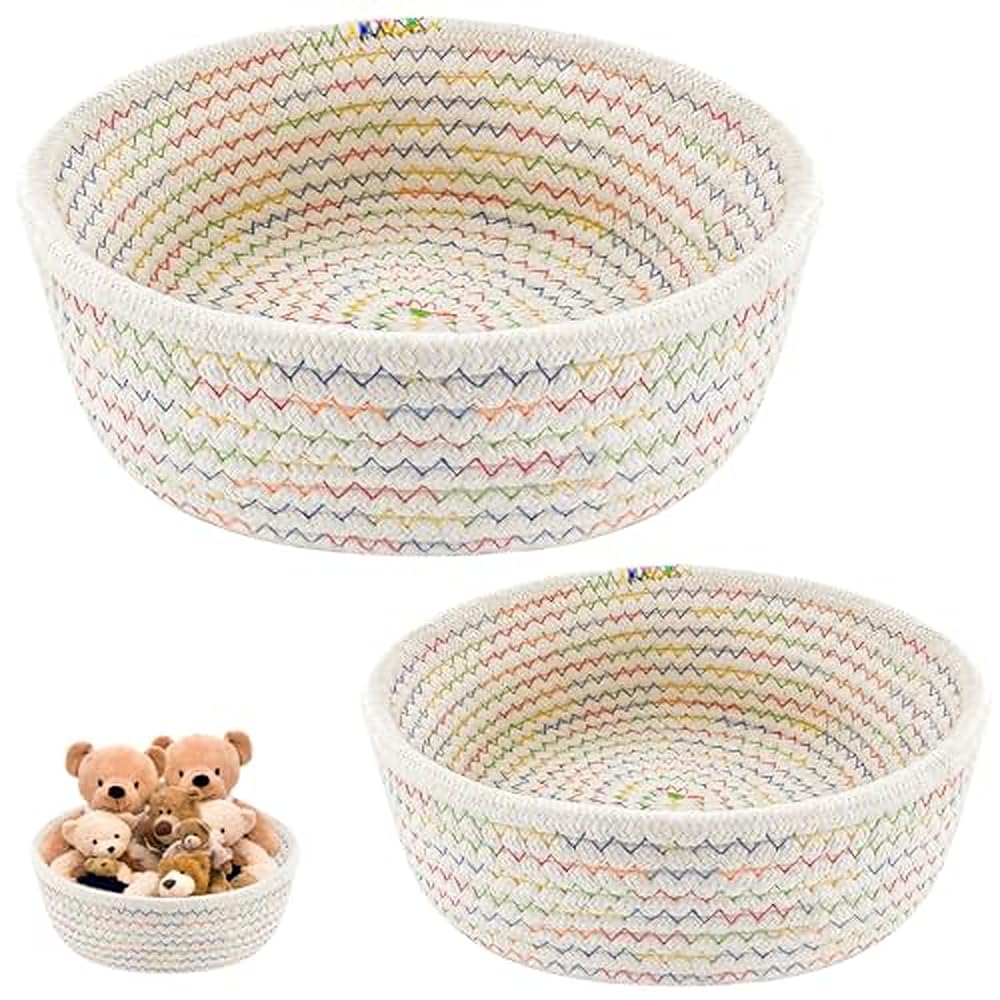 2 Pcs Cotton Rope Storage Baskets