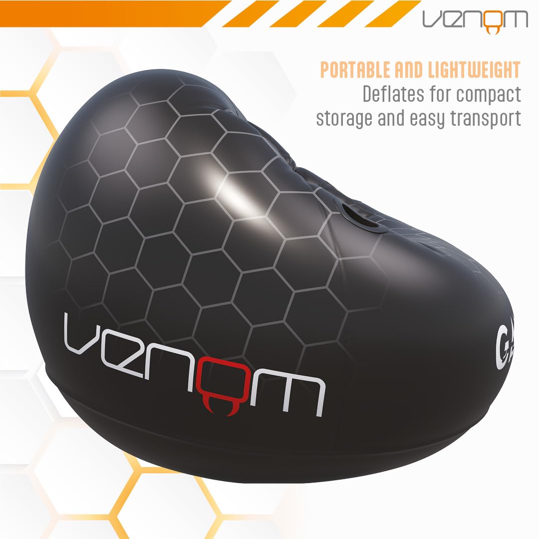 Venom Inflatable Gaming Chair with Cup Holders – Bean Bag Style Blow Up Seat for Kids & Teens, Supports Up to 75 kg