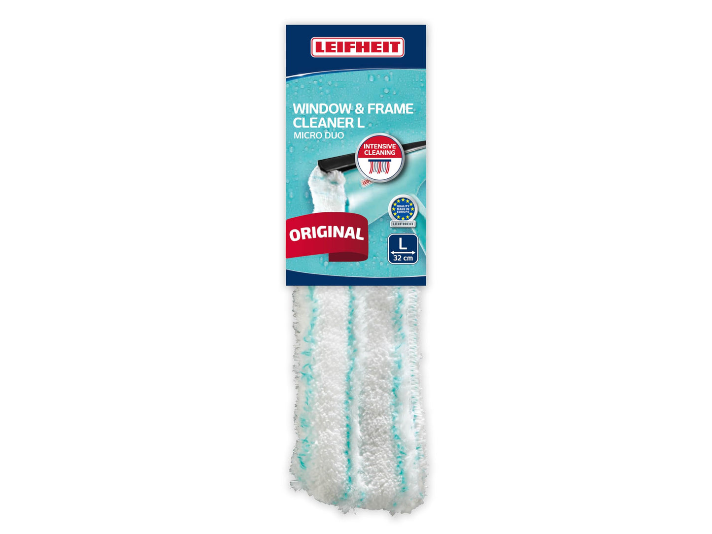 Leifheit Replacement Fleece for 3-in-1 Window Cleaner with Microfibre Fleece for Leifheit 51320, for Window Squeegee and Frames, 32 cm