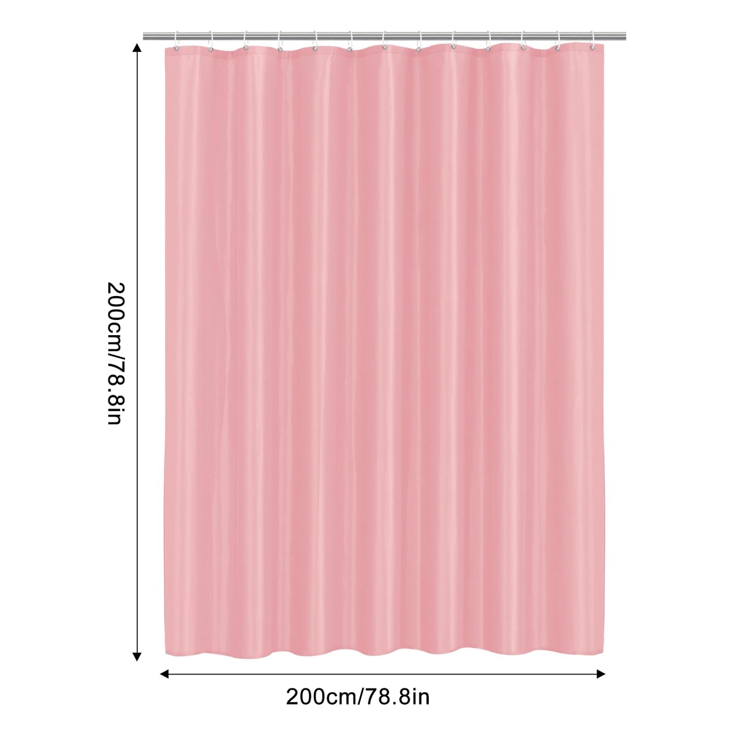 LUKDUNG 200 x 200 cm Polyester Textile Shower Curtain Anti-Mould for Bathroom, Curtain for Bathtub Shower Made of Fabric Waterproof Washable Shower