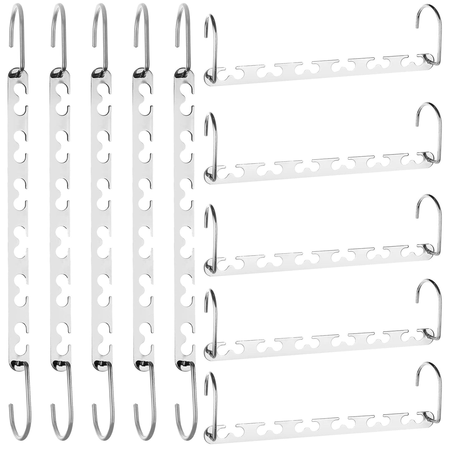 RAINBERG 5 Pack Metal Magic Hangers Space Saving Hangers Closet Space Saving Wardrobe Clothing Hanger Organizer, Updated Hook Design. (5)