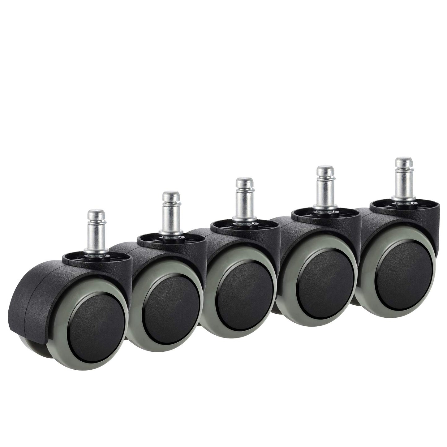 Office Chair Caster Wheels, PChero 5 Packs Furniture Casters, Fit IKEA Chair ONLY (Stem Diameter: 10mm, Stem Length: 22mm) – Heavy Duty 550lbs