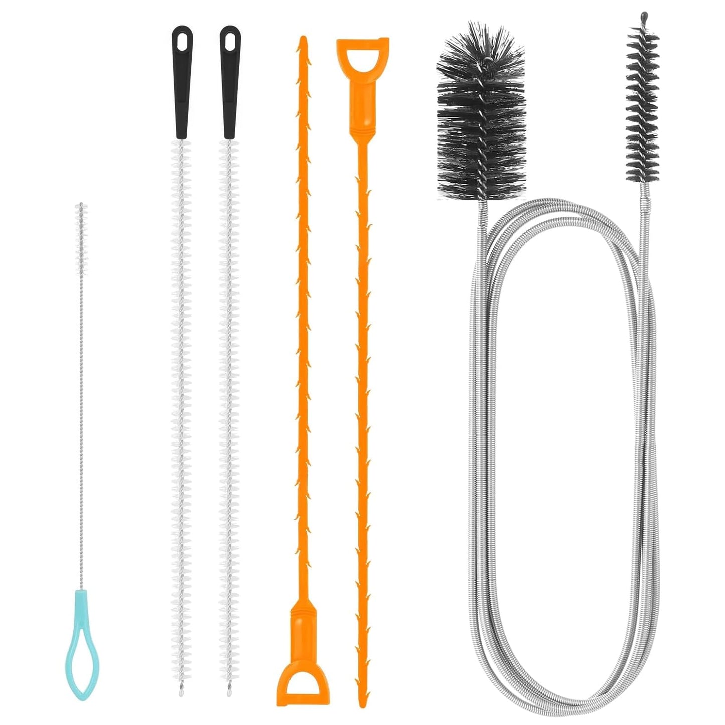 6 Pcs Bathroom Kitchen Sink Unblocker Tool, Kitchen Bath Drain Unblocker Tools, Multifunctional Plumbing Unclogger Tool Drain Cleaning Brush for