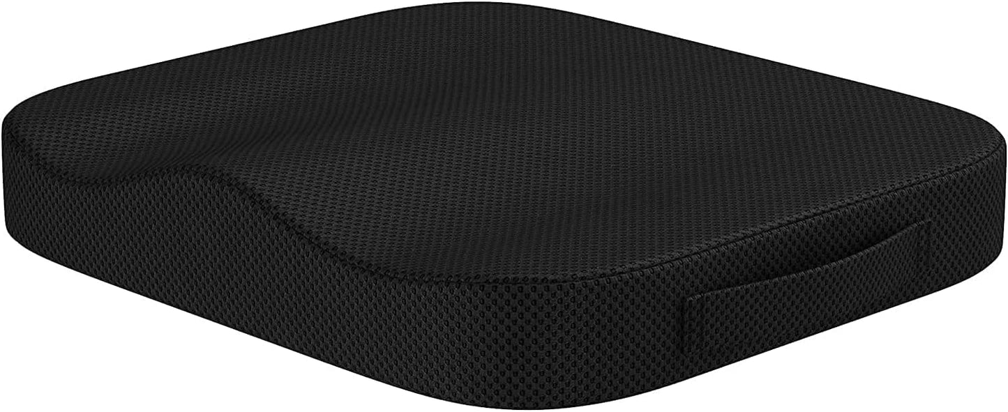 Cozy BoSpin Portable Seat Cushion for Office Soft Memory Foam Seat Cushion Non Slip Bottom with Carry Handle,Washable Cover，Comfortable Coccyx