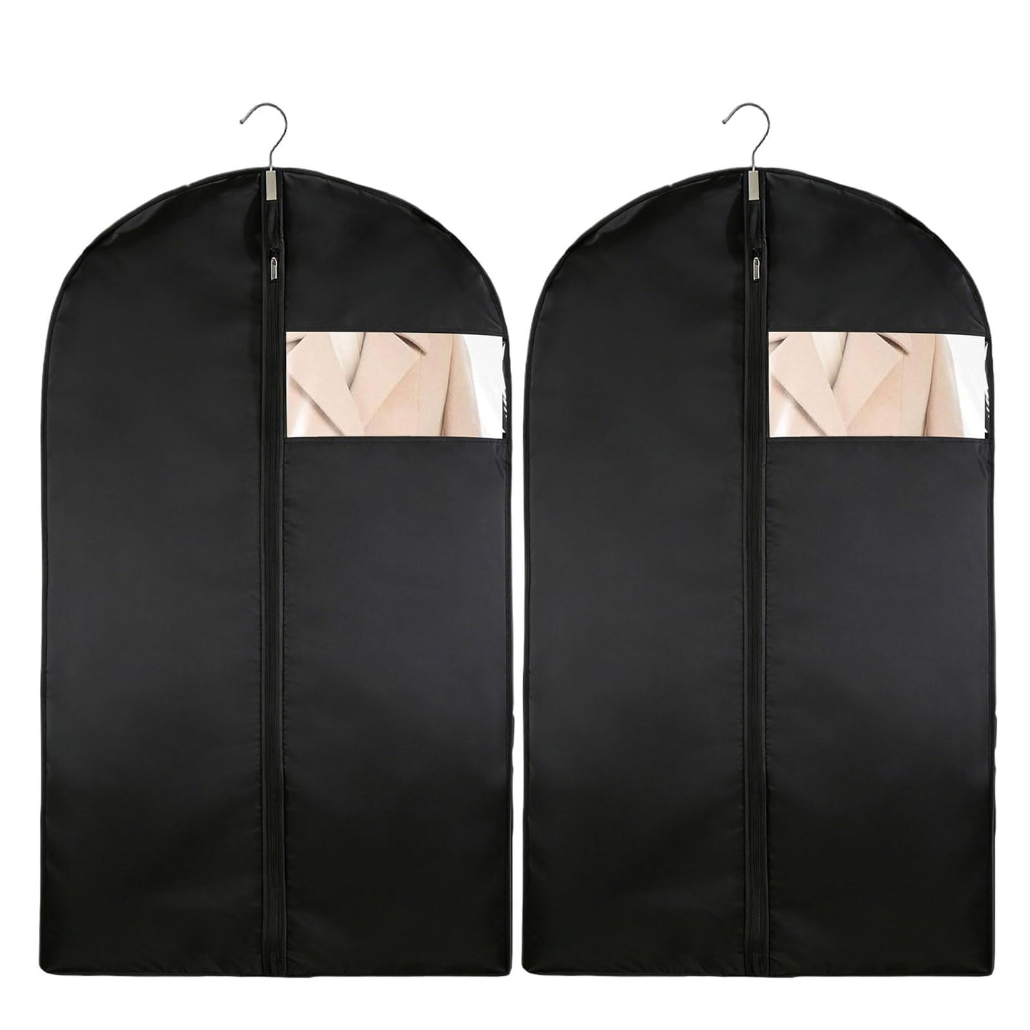 2 Pack Suit Covers for Men with Zipper,Suit Bags for Men,60 * 100 cm Foldable and Dustproof Suits Carriers for Man,Easy to Store,Reusable Clothes