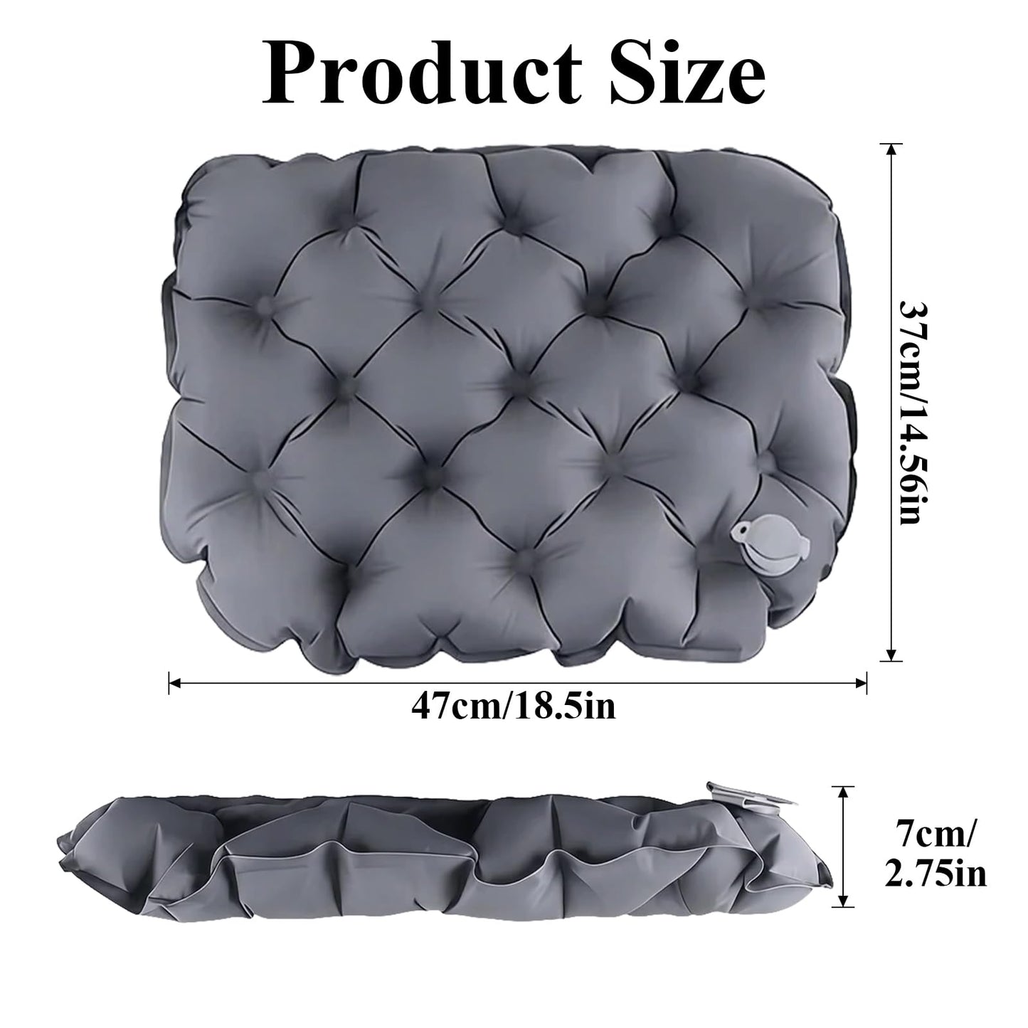 BDDZYBY Travel Cushion – Portable Air Seat Pad for Long Sitting, Camping & Stadium, Lightweight Foldable for Airplane, Car & Office