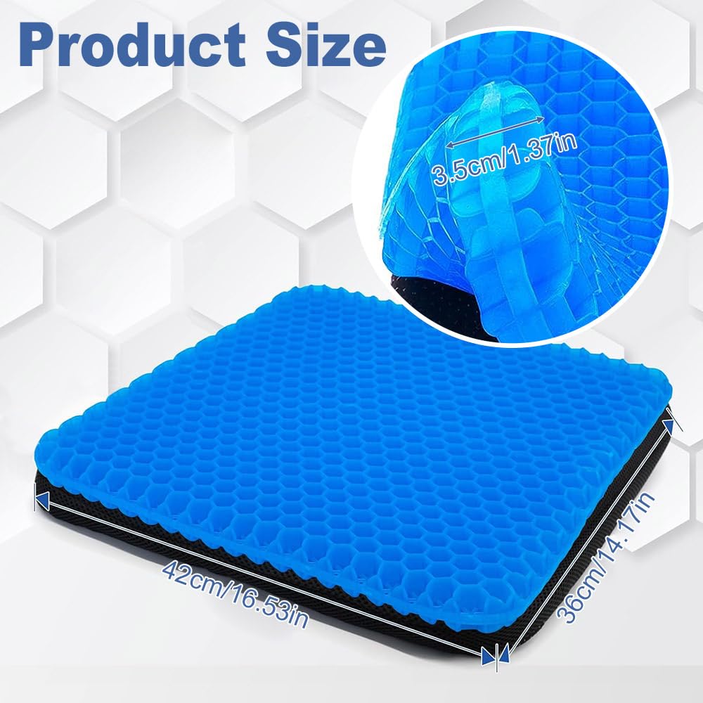 Chair Cushions,Car Seat Cushion,Honeycomb Gel wheelchair Cushion for Driving,Airplane,Travel,Orthopedic,Coccyx,Office,Desk,Pressure