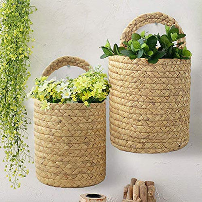 Eidoct Wall Hanging Basket, Water Hyacinth Wicker Baskets
