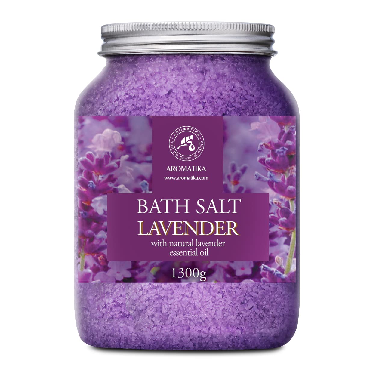 Sea Salt Lavender Essential Oil Bath Salts - 1300g - Best for Sleep & Stress Relief - Beauty & Relaxing Bathing - Body Care