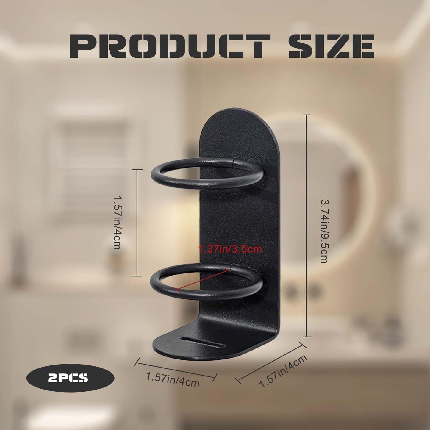 2 Packs Electric Toothbrush Holder, Wall Mounted, Self-Adhesive, Stick On The Wall For Bathroom, Non-Drilling (Black)