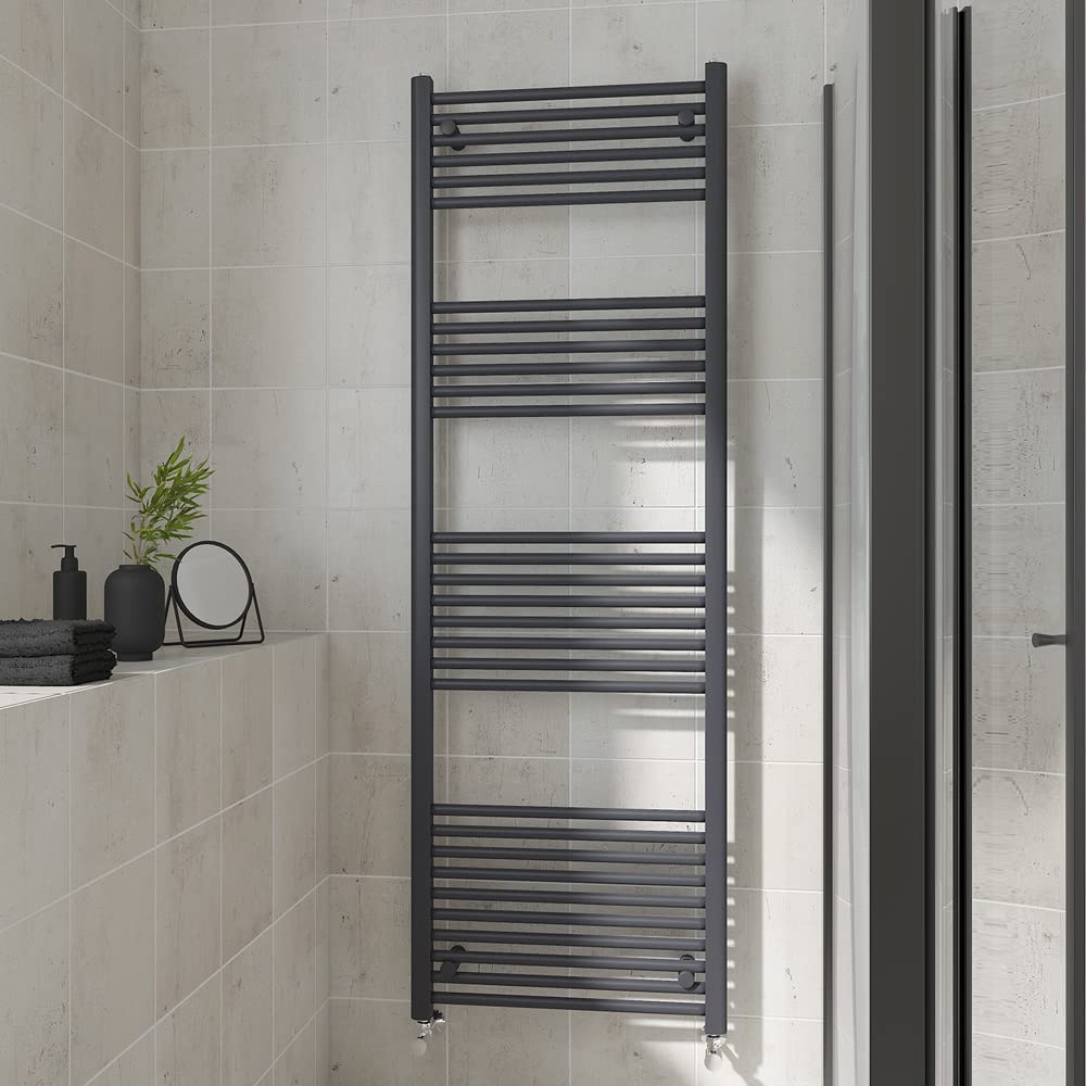 Warmehaus Straight Heated Towel Rail Anthracite Radiator 1800x600mm