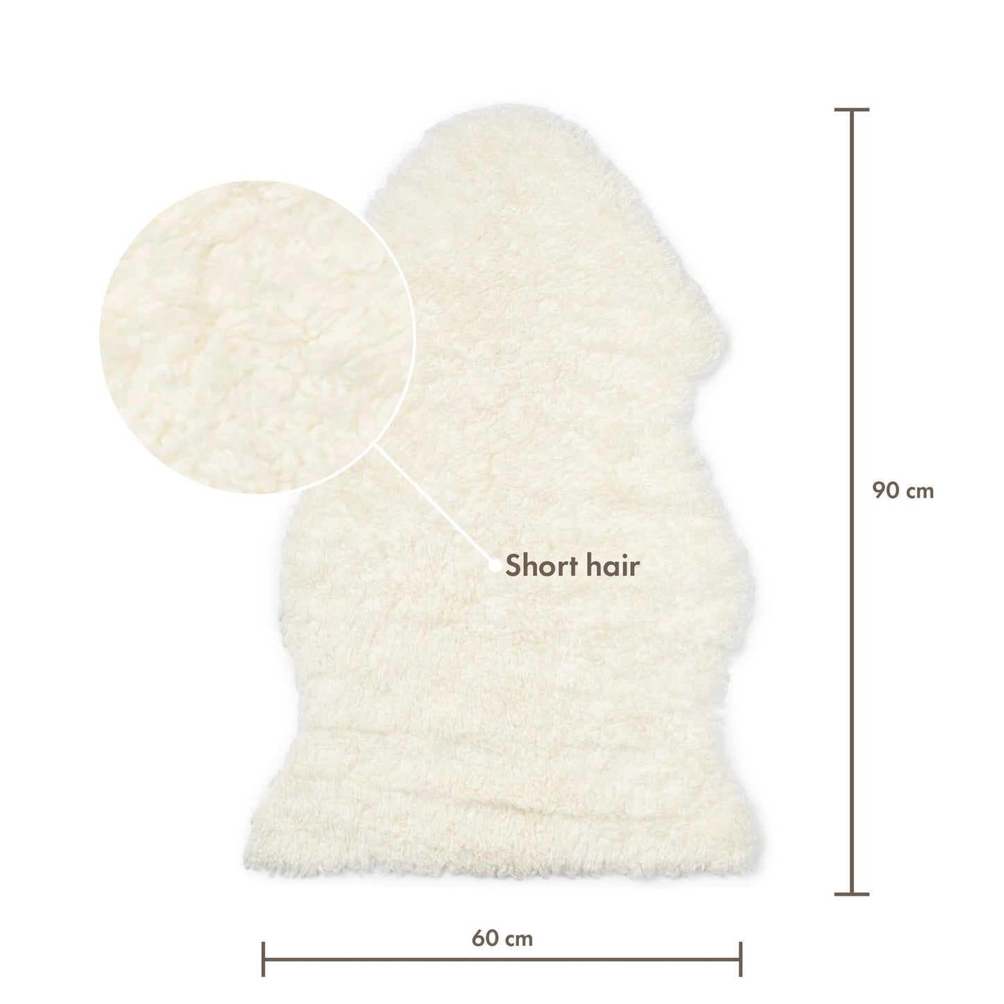 Nordic Sheep Real Sheepskin rug Short Hair 90x60 cm | Bedside rugs for bedrooms, sofa, chair or dining table | Each Sheepskin is unique and created by