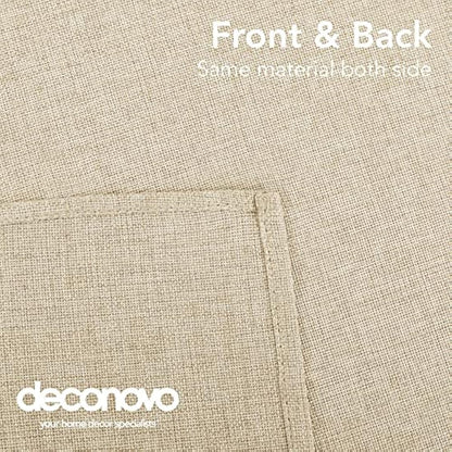 Deconovo Faux Linen Tablecloth Water Resistant Tablecloths Rectangular Wipeable Tablecloth for Children Beige 150x240cm(59x95in)