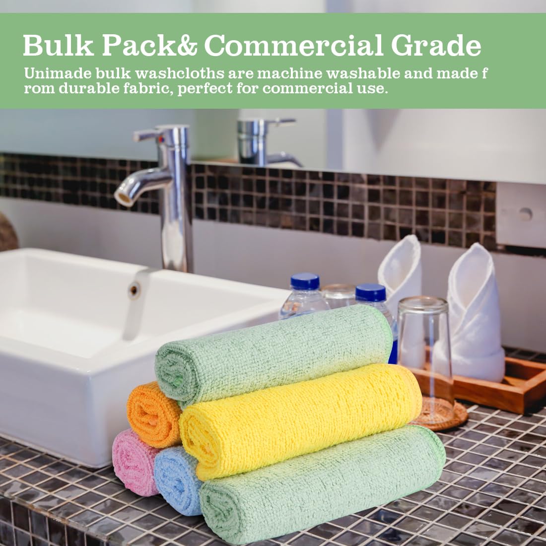UNIMADE Washcloths 20 Pack Face Towels 12" x 12", Highly Soft Wash Cloths