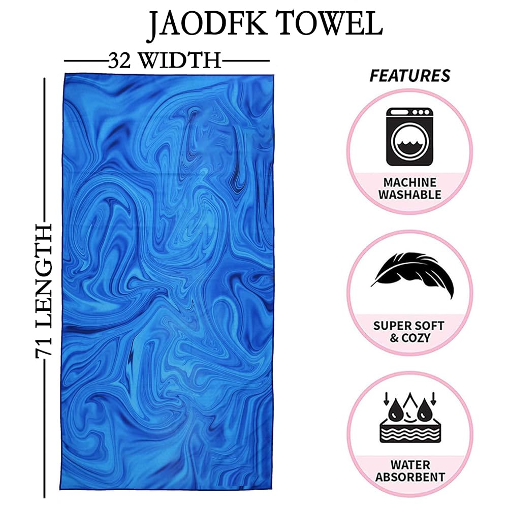 JAODFK Microfibre Beach Towel 71"X32" Quick Dry Lightweight Sand Free Extra Large Thin Towels Travel Essentials For Adults Womens Swim Bath