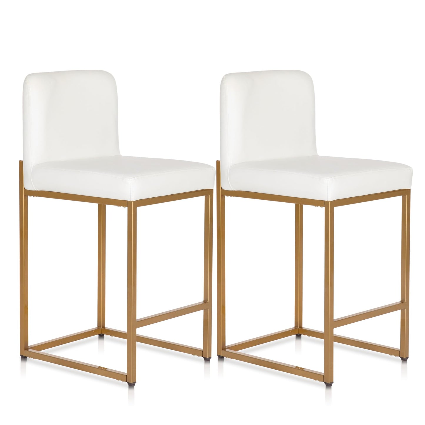 ALPHA HOME Bar Stools, Tall Kitchen Stools 60 cm Soft Faux Leather Seat