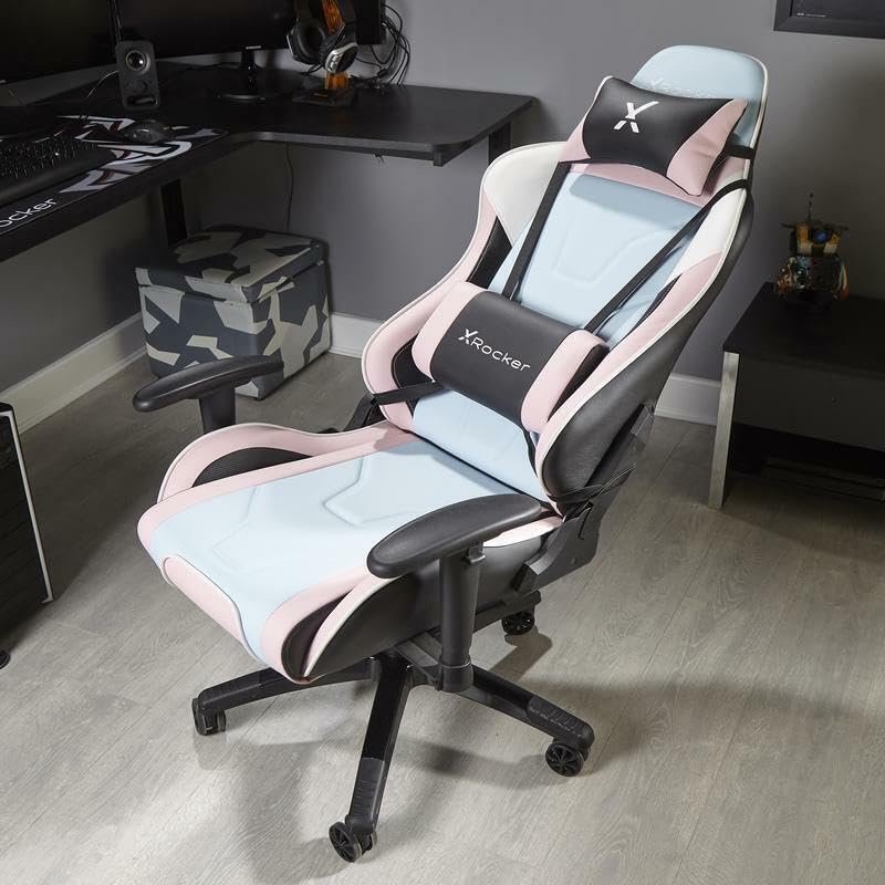 X-Rocker Agility Sport High Back eSports Gaming Chair for Adults & Teens - 3D Armrests, Head & Lumbar Cushion, Height Adjustable Recliner