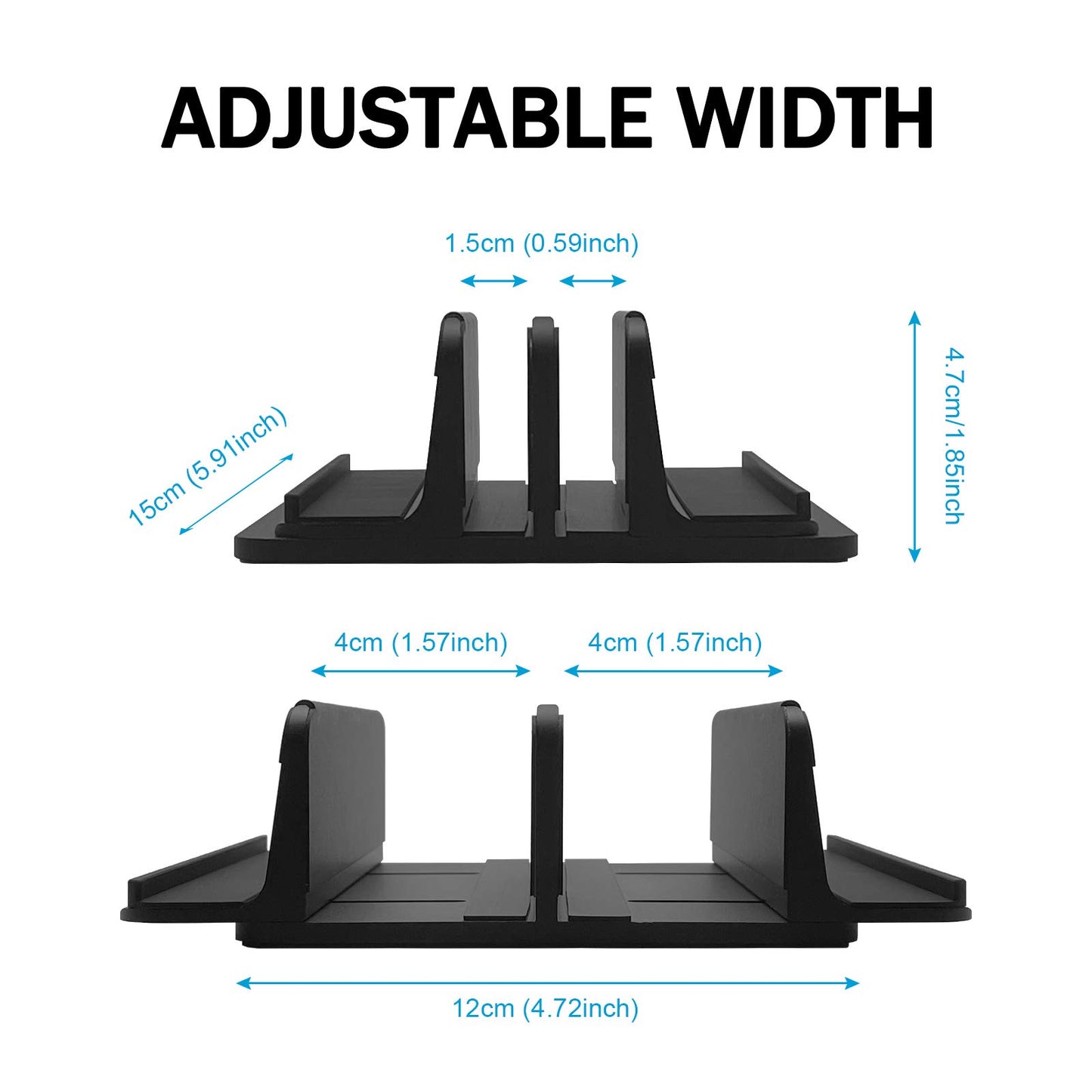 ULBRE Vertical Laptop Stand Metal Heavy Duty, Double Adjustable 4 Slots Vertical MacBook Stand Laptop Holder Compatible with All MacBook Surface Dell