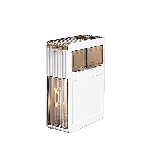 MAGIC SELECT Narrow Bathroom Organizer. Auxiliary Storage Cabinet with Wheels for Narrow Places. Side Cabinet with 2 Compact Drawers for Toilet Paper,