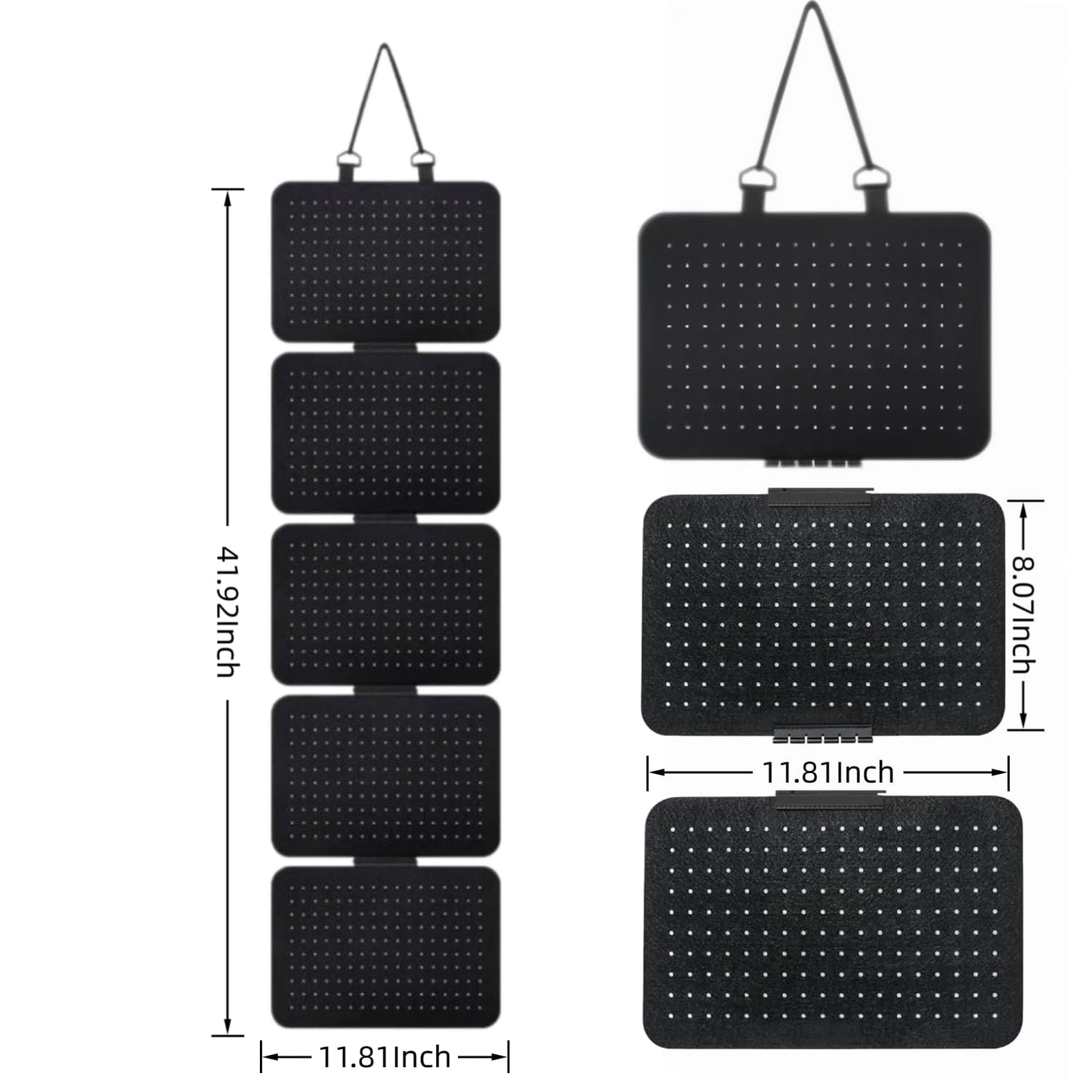 HARY Felt Pin Board Display, 5-Sheet Hanging Jewellery Organiser with 850 Holes, Wall-Mounted Pin Badge Display for Enamel Pins, Earrings, Brooches