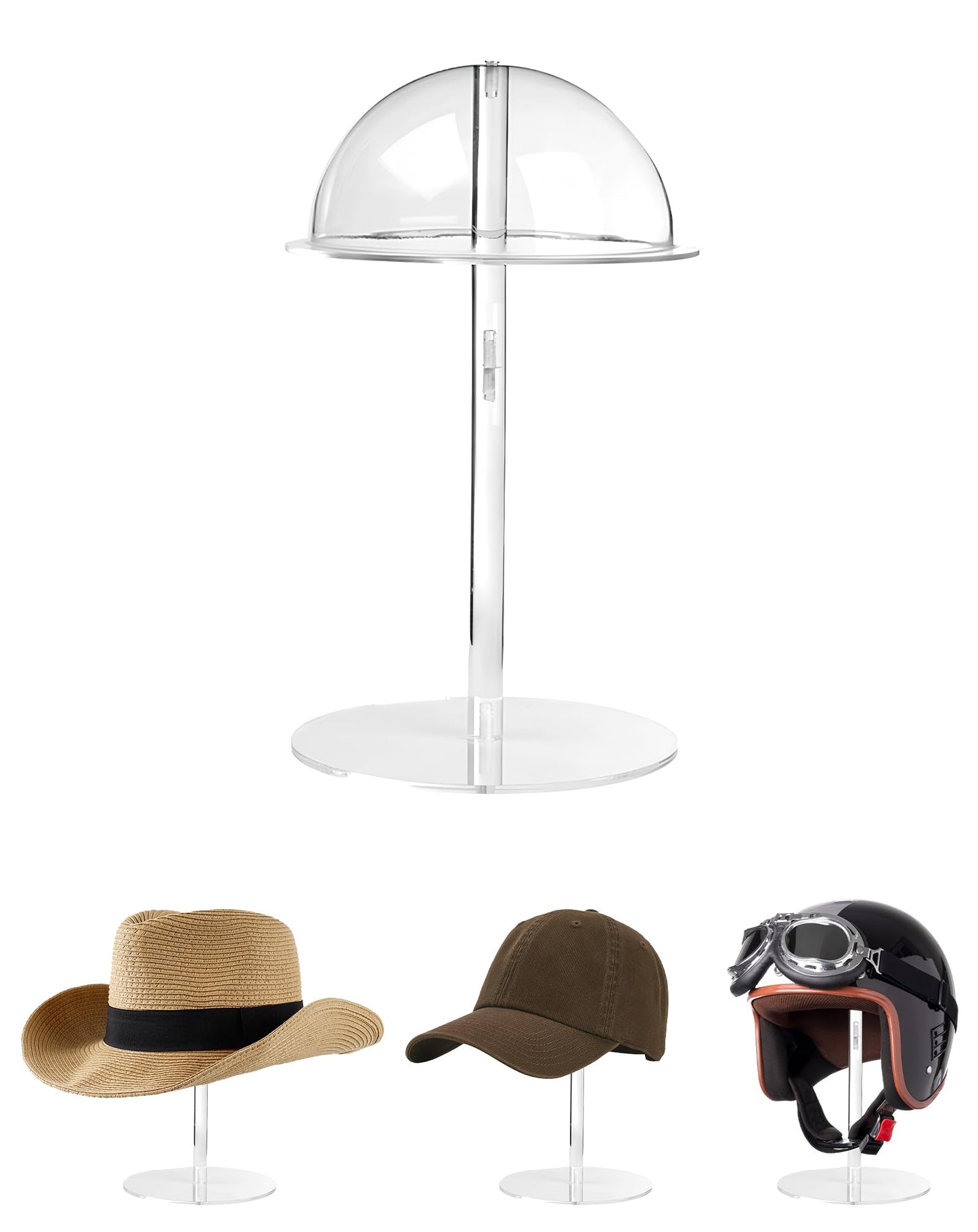 TINGSING Acrylic Hat Display Stand, 13'' Clear Hat Holder