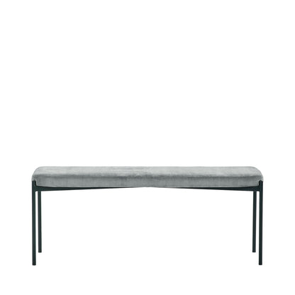 Julian Bowen Leonie Dining Bench for 2, Corduroy, Grey - H47.5 x W120cm