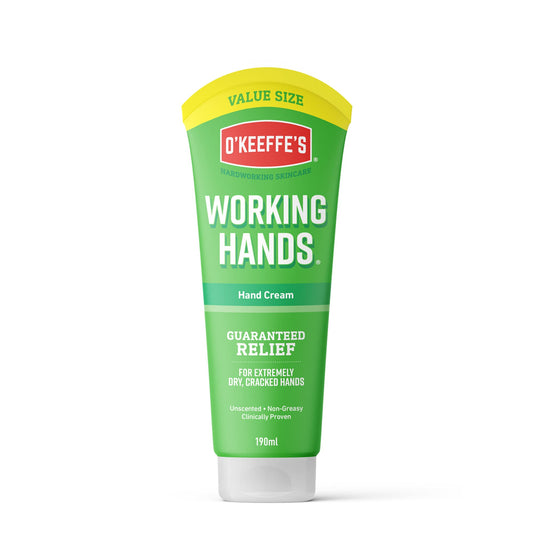 O?Keeffe?s Working Hands Value Tube, 190ml ? Hand Cream for Extremely Dry, Cracked Hands | Non-Greasy, Unscented & Instantly Boosts Moisture Levels
