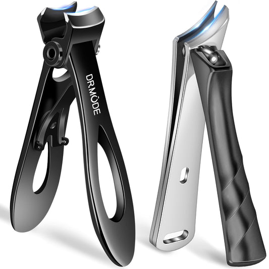 Toenail Clippers for Thick Toenails for Seniors, DRMODE Upgrade Slanted Curved Nail Clippers for Men Thick Ingrown Nails with Wide Opening, Heavy Duty