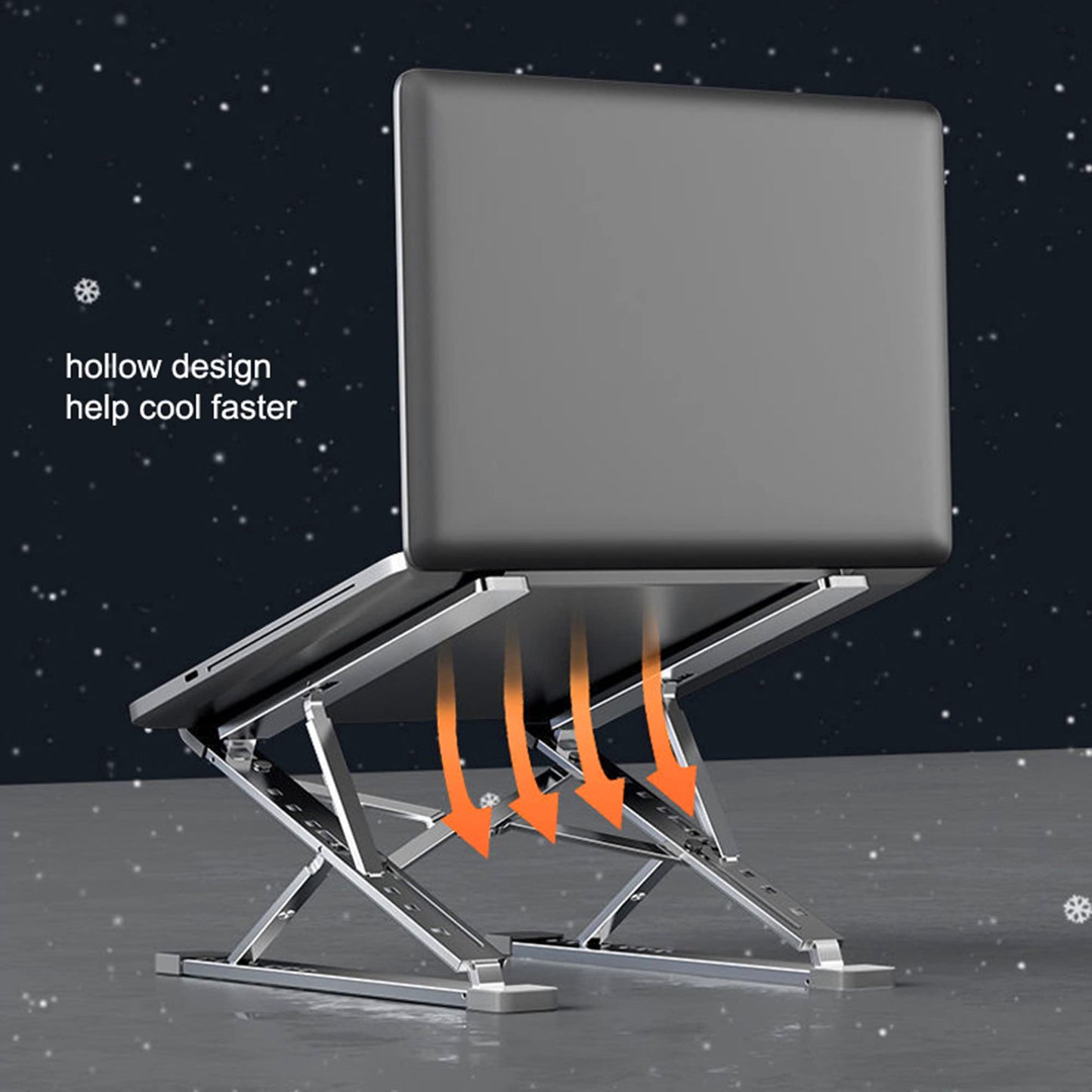S SHARKSPEED Laptop Stand, Portable Laptop Holder Riser, Foldable Computer Stand for Desk, Aluminum 9+7 Levels Adjustable Notebook PC Stand