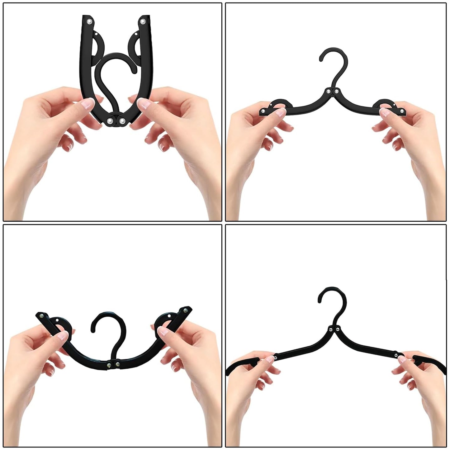 Travel Folding Hanger Household Multifunctional Portable Hanger (Black)