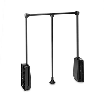 Emuca -Hang pull down wardrobe rail lift, adjustable width 23,6-32,6 inch 600-830mm, black