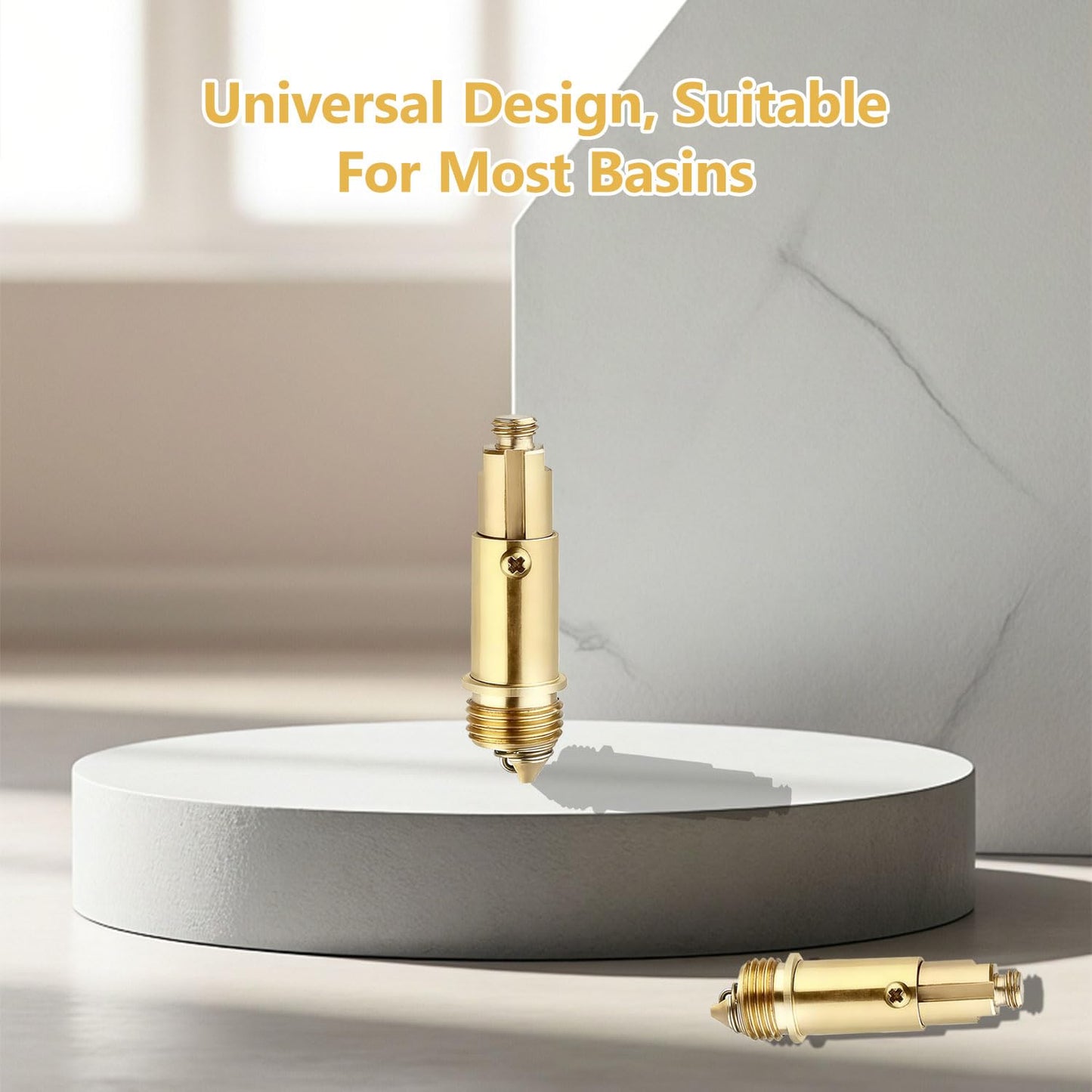 2Pcs Pop Up Click Clack Slotted Plug Bolt Assembly, Brass Plug Bolt Replacement, Internal Spring PlugBolt, for Most Sink Bath Tub Basin Drain Stopper