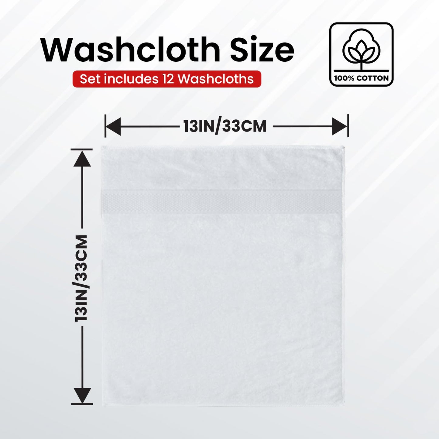 Infinitee Xclusives 100% Cotton Luxury Wash Cloths for Showering - 12 Pack