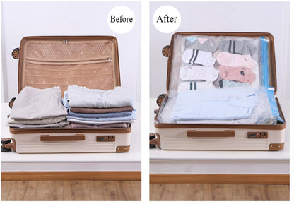 GQC 15 Pack Travel Vacuum Storage Bags for Luggage, Reusable Space Saver Bags for Clothes and Clothing Organisation, 4 64x47cm 3