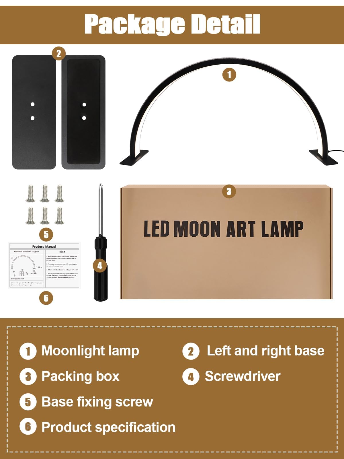 Kalolary 28inch Lash Light Lamp, 3000K-6000K Adjustable Brightness Half Moon Desk Light for Lash Extensions, Fill Half Moon for Eyelash, Facial Spa,